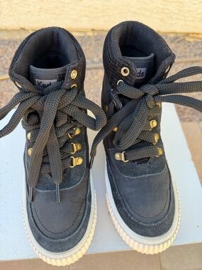 Keds Fielder Women's Hi Top Suede Nylon Velvet Black Hiker Boots Size 7.5